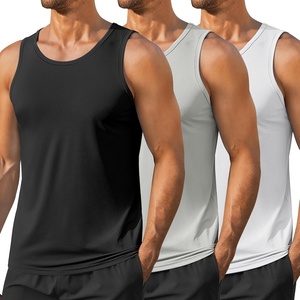 image:imageCOOFANDY Mens Workout Tank Tops UPF 50 Sleeveless Gym Muscle Shirts Cooling Quick Dry Bodybuilding Tanks for Swim BeachBlackWhiteLight Gray