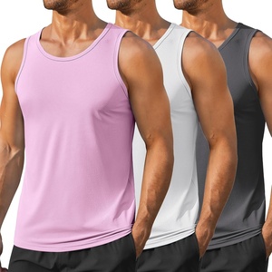 image:imageCOOFANDY Mens Workout Tank Tops UPF 50 Sleeveless Gym Muscle Shirts Cooling Quick Dry Bodybuilding Tanks for Swim BeachPinkWhiteDark Gray