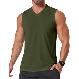 image:imageCOOFANDY Mens Workout Tank Tops V Neck Sleeveless Shirts Quick Dry Athletic Gym Muscle T Shirt Lightweight Soft TeeArmy Green