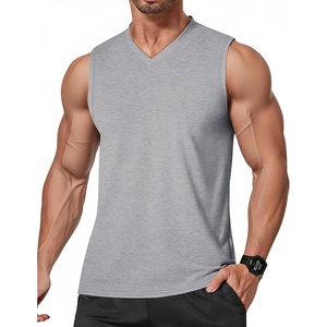 image:imageCOOFANDY Mens Workout Tank Tops V Neck Sleeveless Shirts Quick Dry Athletic Gym Muscle T Shirt Lightweight Soft TeeLight Gray