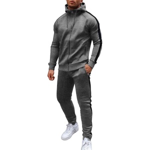 image:imageCOOFANDY Tracksuit Mens with Zipper Pockets Full Zip Hoodie Sweatsuit 2 Pieces Running Jogging Sports Casual Sweat SuitsDark Grey Textile