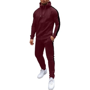 image:imageCOOFANDY Tracksuit Mens with Zipper Pockets Full Zip Hoodie Sweatsuit 2 Pieces Running Jogging Sports Casual Sweat SuitsWine Red