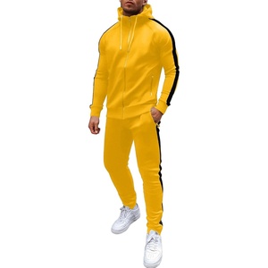image:imageCOOFANDY Tracksuit Mens with Zipper Pockets Full Zip Hoodie Sweatsuit 2 Pieces Running Jogging Sports Casual Sweat SuitsYellow
