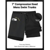 image:imageCOOFANDY 2 in 1 Mens Swim Trunks 7 Inch Quick Dry Board Shorts Beach Swim Shorts Bathing Suit with Compression LinerBlack