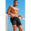 image:imageCOOFANDY 2 in 1 Mens Swim Trunks 7 Inch Quick Dry Board Shorts Beach Swim Shorts Bathing Suit with Compression LinerBlack