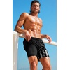 image:imageCOOFANDY 2 in 1 Mens Swim Trunks 7 Inch Quick Dry Board Shorts Beach Swim Shorts Bathing Suit with Compression LinerBlack American Flag