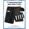 image:imageCOOFANDY 2 in 1 Mens Swim Trunks 7 Inch Quick Dry Board Shorts Beach Swim Shorts Bathing Suit with Compression LinerBlack American Flag