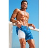 image:imageCOOFANDY 2 in 1 Mens Swim Trunks 7 Inch Quick Dry Board Shorts Beach Swim Shorts Bathing Suit with Compression LinerBlue Coconut