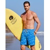 image:imageCOOFANDY 2 in 1 Mens Swim Trunks 7 Inch Quick Dry Board Shorts Beach Swim Shorts Bathing Suit with Compression LinerBlue Coconut