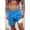 image:imageCOOFANDY 2 in 1 Mens Swim Trunks 7 Inch Quick Dry Board Shorts Beach Swim Shorts Bathing Suit with Compression LinerBlue Coconut