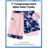 image:imageCOOFANDY 2 in 1 Mens Swim Trunks 7 Inch Quick Dry Board Shorts Beach Swim Shorts Bathing Suit with Compression LinerBlue Pink Flamingo