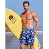 image:imageCOOFANDY 2 in 1 Mens Swim Trunks 7 Inch Quick Dry Board Shorts Beach Swim Shorts Bathing Suit with Compression LinerBlue Pink Flamingo