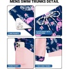 image:imageCOOFANDY 2 in 1 Mens Swim Trunks 7 Inch Quick Dry Board Shorts Beach Swim Shorts Bathing Suit with Compression LinerBlue Pink Flamingo