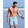 image:imageCOOFANDY 2 in 1 Mens Swim Trunks 7 Inch Quick Dry Board Shorts Beach Swim Shorts Bathing Suit with Compression LinerBlue Stripe