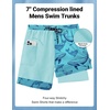 image:imageCOOFANDY 2 in 1 Mens Swim Trunks 7 Inch Quick Dry Board Shorts Beach Swim Shorts Bathing Suit with Compression LinerBlue Whale