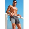 image:imageCOOFANDY 2 in 1 Mens Swim Trunks 7 Inch Quick Dry Board Shorts Beach Swim Shorts Bathing Suit with Compression LinerDark Gray