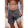 image:imageCOOFANDY 2 in 1 Mens Swim Trunks 7 Inch Quick Dry Board Shorts Beach Swim Shorts Bathing Suit with Compression LinerDark Gray