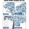 image:imageCOOFANDY 2 in 1 Mens Swim Trunks 7 Inch Quick Dry Board Shorts Beach Swim Shorts Bathing Suit with Compression LinerDeep Blue Plam Leaf