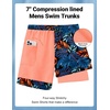 image:imageCOOFANDY 2 in 1 Mens Swim Trunks 7 Inch Quick Dry Board Shorts Beach Swim Shorts Bathing Suit with Compression LinerHawaiian Leaves