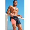 image:imageCOOFANDY 2 in 1 Mens Swim Trunks 7 Inch Quick Dry Board Shorts Beach Swim Shorts Bathing Suit with Compression LinerHawaiian Leaves