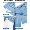 image:imageCOOFANDY 2 in 1 Mens Swim Trunks 7 Inch Quick Dry Board Shorts Beach Swim Shorts Bathing Suit with Compression LinerLight Blue