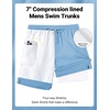 image:imageCOOFANDY 2 in 1 Mens Swim Trunks 7 Inch Quick Dry Board Shorts Beach Swim Shorts Bathing Suit with Compression LinerLight Blue