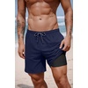 image:imageCOOFANDY 2 in 1 Mens Swim Trunks 7 Inch Quick Dry Board Shorts Beach Swim Shorts Bathing Suit with Compression LinerNavy Bule