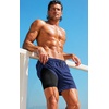 image:imageCOOFANDY 2 in 1 Mens Swim Trunks 7 Inch Quick Dry Board Shorts Beach Swim Shorts Bathing Suit with Compression LinerNavy Bule