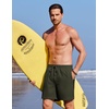 image:imageCOOFANDY 2 in 1 Mens Swim Trunks 7 Inch Quick Dry Board Shorts Beach Swim Shorts Bathing Suit with Compression LinerOlive Green