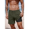 image:imageCOOFANDY 2 in 1 Mens Swim Trunks 7 Inch Quick Dry Board Shorts Beach Swim Shorts Bathing Suit with Compression LinerOlive Green