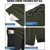 image:imageCOOFANDY 2 in 1 Mens Swim Trunks 7 Inch Quick Dry Board Shorts Beach Swim Shorts Bathing Suit with Compression LinerOlive Green
