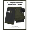 image:imageCOOFANDY 2 in 1 Mens Swim Trunks 7 Inch Quick Dry Board Shorts Beach Swim Shorts Bathing Suit with Compression LinerOlive Green