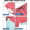 image:imageCOOFANDY 2 in 1 Mens Swim Trunks 7 Inch Quick Dry Board Shorts Beach Swim Shorts Bathing Suit with Compression LinerPink Anchor