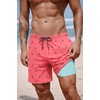image:imageCOOFANDY 2 in 1 Mens Swim Trunks 7 Inch Quick Dry Board Shorts Beach Swim Shorts Bathing Suit with Compression LinerPink Anchor
