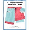 image:imageCOOFANDY 2 in 1 Mens Swim Trunks 7 Inch Quick Dry Board Shorts Beach Swim Shorts Bathing Suit with Compression LinerPink Anchor