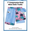 image:imageCOOFANDY 2 in 1 Mens Swim Trunks 7 Inch Quick Dry Board Shorts Beach Swim Shorts Bathing Suit with Compression LinerPink Tree