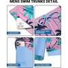 image:imageCOOFANDY 2 in 1 Mens Swim Trunks 7 Inch Quick Dry Board Shorts Beach Swim Shorts Bathing Suit with Compression LinerPink Tree