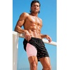 image:imageCOOFANDY 2 in 1 Mens Swim Trunks 7 Inch Quick Dry Board Shorts Beach Swim Shorts Bathing Suit with Compression LinerPinkshark Black