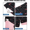 image:imageCOOFANDY 2 in 1 Mens Swim Trunks 7 Inch Quick Dry Board Shorts Beach Swim Shorts Bathing Suit with Compression LinerPinkshark Black