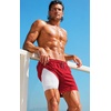 image:imageCOOFANDY 2 in 1 Mens Swim Trunks 7 Inch Quick Dry Board Shorts Beach Swim Shorts Bathing Suit with Compression LinerRed