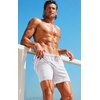 image:imageCOOFANDY 2 in 1 Mens Swim Trunks 7 Inch Quick Dry Board Shorts Beach Swim Shorts Bathing Suit with Compression LinerWhite