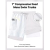 image:imageCOOFANDY 2 in 1 Mens Swim Trunks 7 Inch Quick Dry Board Shorts Beach Swim Shorts Bathing Suit with Compression LinerWhite