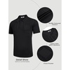 image:imageCOOFANDY Knit Polo Shirts for Men Short Sleeve Textured Polo Shirt Slim Fit Summer Collared T Shirt with PocketAblack