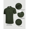 image:imageCOOFANDY Knit Polo Shirts for Men Short Sleeve Textured Polo Shirt Slim Fit Summer Collared T Shirt with PocketArmy Green