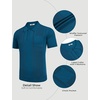 image:imageCOOFANDY Knit Polo Shirts for Men Short Sleeve Textured Polo Shirt Slim Fit Summer Collared T Shirt with PocketBlue