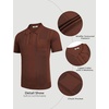 image:imageCOOFANDY Knit Polo Shirts for Men Short Sleeve Textured Polo Shirt Slim Fit Summer Collared T Shirt with PocketBrown