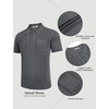 image:imageCOOFANDY Knit Polo Shirts for Men Short Sleeve Textured Polo Shirt Slim Fit Summer Collared T Shirt with PocketDark Grey
