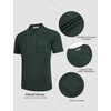 image:imageCOOFANDY Knit Polo Shirts for Men Short Sleeve Textured Polo Shirt Slim Fit Summer Collared T Shirt with PocketGreen