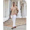 image:imageCOOFANDY Knit Polo Shirts for Men Short Sleeve Textured Polo Shirt Slim Fit Summer Collared T Shirt with PocketKhaki