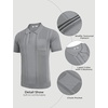 image:imageCOOFANDY Knit Polo Shirts for Men Short Sleeve Textured Polo Shirt Slim Fit Summer Collared T Shirt with PocketLight Grey